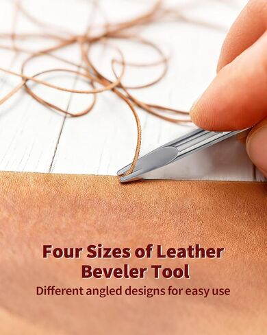 4 PCS Leather Edge Bevelers - Leather Beveler Tool for Edge Finishing and DIY Leathercraft, Leather Edge Beveler Tool Gift for Leather Artisans, DIY Enthusiasts (0.8mm,1mm,1.5mm, 2mm) in Kuwait
