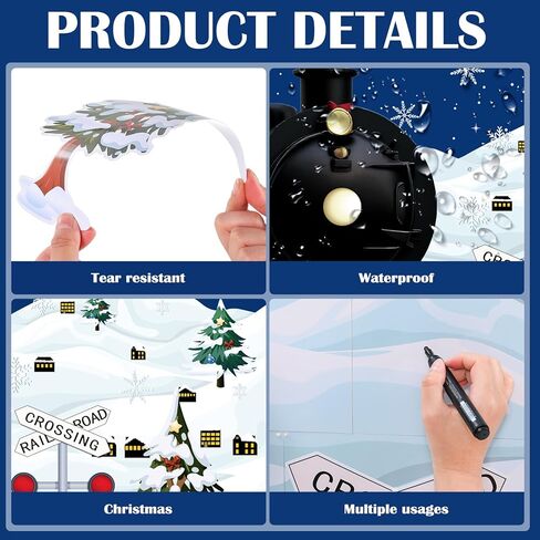 Tenceur 64 Pcs Christmas Train Bulletin Board Decorations Set North Pole DIY Photo Crafts Train Cutouts for School Classroom Wall Window Door Decor Supplies Favors in Saudi Arabia