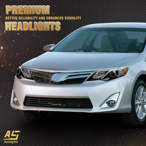 AS Headlights Assembly Compatible with 2005 2006 05 06 Toyota Camry Headlamp with Chrome Housing Amber Reflector Driver and Passenger Side (NOT FIT Solara Models) in Kuwait