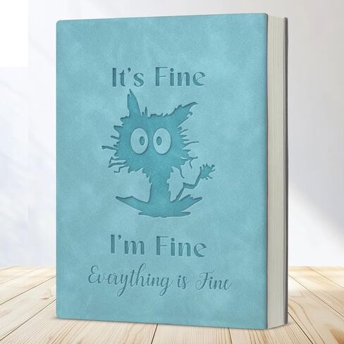 Funny Office Notebook It's Fine I'm Fine Everything Is Fine Journal Gifts for Coworker Colleague Friend-Blue in Saudi Arabia