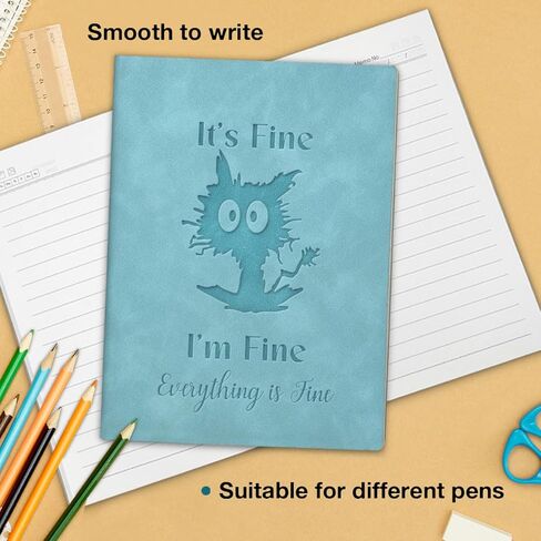 Funny Office Notebook It's Fine I'm Fine Everything Is Fine Journal Gifts for Coworker Colleague Friend-Blue in Saudi Arabia