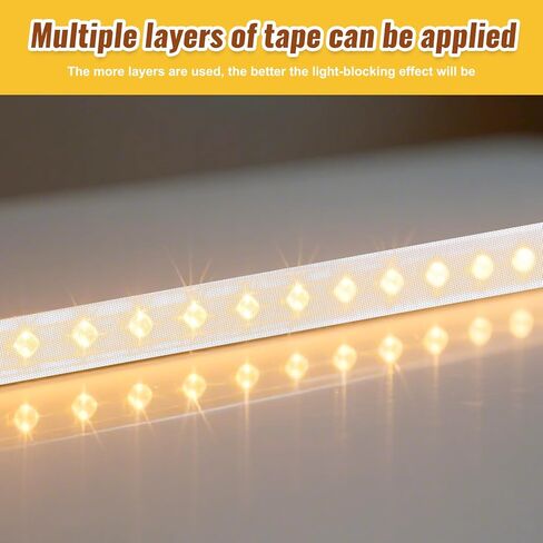 شريطان لتنعيم الضوء، 0.59 بوصة × 32.8 قدم، شريط إضاءة LED أبيض، شريط لاصق، غطاء خافت للإضاءة، ملصق لتنعيم الأضواء in Saudi Arabia