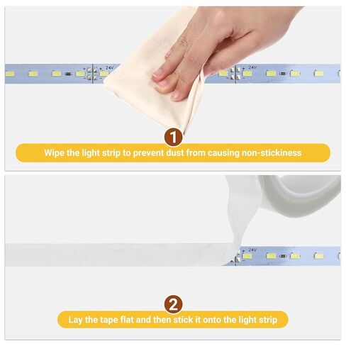 شريطان لتنعيم الضوء، 0.59 بوصة × 32.8 قدم، شريط إضاءة LED أبيض، شريط لاصق، غطاء خافت للإضاءة، ملصق لتنعيم الأضواء in Saudi Arabia