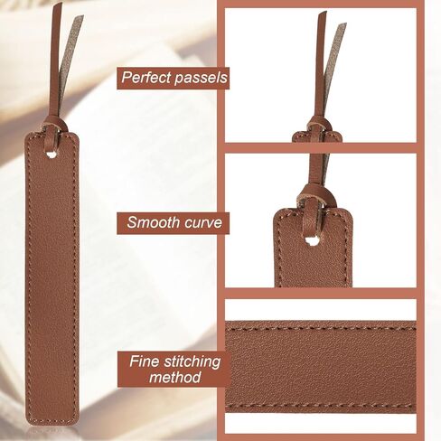 10 Pieces Leather Bookmarks Handmade Genuine Leather Page Markers Personalized Leather Bookmarks for Book Reading Bookworm Book Lovers Readers Writers Accessories (Brown) in Saudi Arabia
