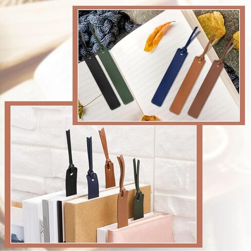 10 Pieces Leather Bookmarks Handmade Genuine Leather Page Markers Personalized Leather Bookmarks for Book Reading Bookworm Book Lovers Readers Writers Accessories (Brown) in Saudi Arabia