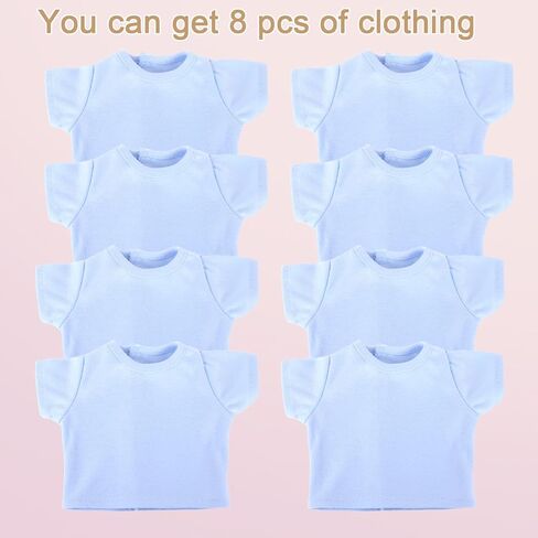 8 - Pack Light Blue Blank T - Shirts for 17 - 18 Inch Bears | Thick DIY Stuffed Animal Canvas Clothes (Blue) in Saudi Arabia