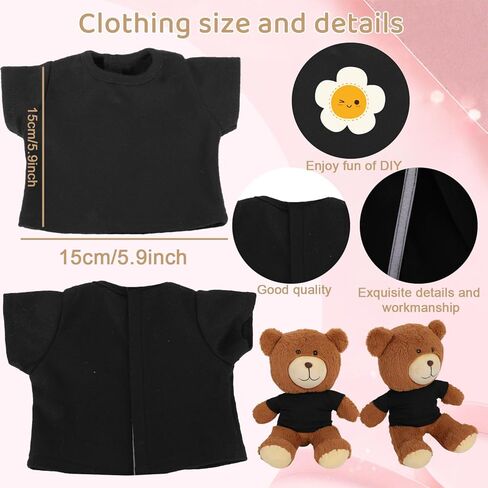 8 - Pack Light Blue Blank T - Shirts for 17 - 18 Inch Bears | Thick DIY Stuffed Animal Canvas Clothes (Blue) in Kuwait