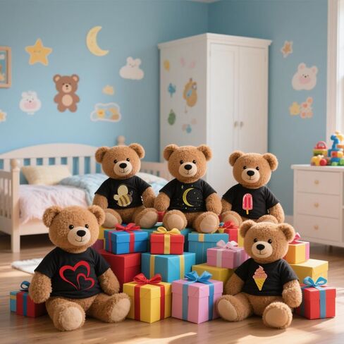 8 - Pack Light Blue Blank T - Shirts for 17 - 18 Inch Bears | Thick DIY Stuffed Animal Canvas Clothes (Blue) in Kuwait