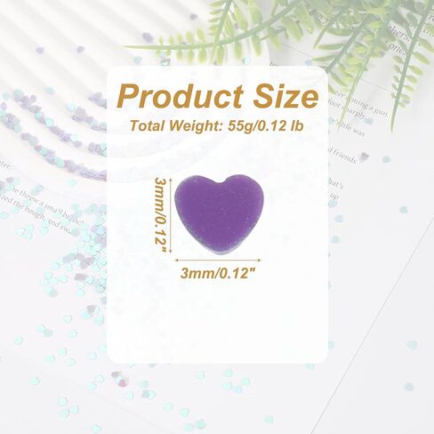 uxcell 1.94oz(55g) قصاصات لامعة على شكل قلب، 3 مم من الترتر الفني اللامع المجسم للطاولة، ترتر ليزر للحرف اليدوية لتزيين الأظافر وحفلات الزفاف، الشمبانيا in Saudi Arabia
