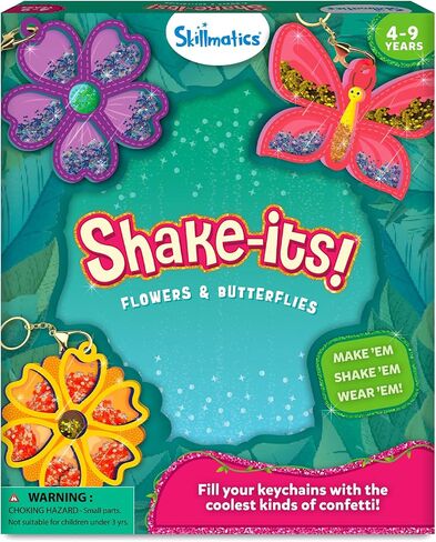 نشاط الفن والحرف من Skillmatics - مجموعة Shake-its، DIY Glitter Craft Kit مع سلاسل المفاتيح، ألعاب السفر الممتعة والإبداعية، هدايا الحفلات وهدايا عيد الميلاد للفتيات والفتيان الذين تتراوح أعمارهم بين 4، 5، 6، 7، 8، 9 in Saudi Arabia