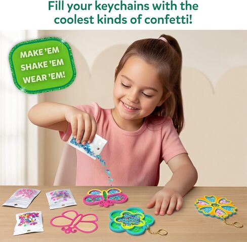 نشاط الفن والحرف من Skillmatics - مجموعة Shake-its، DIY Glitter Craft Kit مع سلاسل المفاتيح، ألعاب السفر الممتعة والإبداعية، هدايا الحفلات وهدايا عيد الميلاد للفتيات والفتيان الذين تتراوح أعمارهم بين 4، 5، 6، 7، 8، 9 in Saudi Arabia