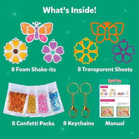 نشاط الفن والحرف من Skillmatics - مجموعة Shake-its، DIY Glitter Craft Kit مع سلاسل المفاتيح، ألعاب السفر الممتعة والإبداعية، هدايا الحفلات وهدايا عيد الميلاد للفتيات والفتيان الذين تتراوح أعمارهم بين 4، 5، 6، 7، 8، 9 in Saudi Arabia