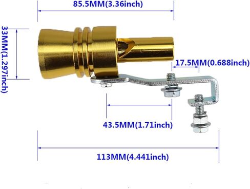 3Pcs Turbo Exhaust Whistle XL Size Aluminum Alloy Universal Aluminum Turbo Sound Exhaust Muffler Pipe Whistle Car Roar Maker for New Car or Upgrade Old Car (Red+Gold+Blue) in Saudi Arabia