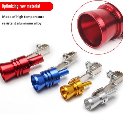 3Pcs Turbo Exhaust Whistle XL Size Aluminum Alloy Universal Aluminum Turbo Sound Exhaust Muffler Pipe Whistle Car Roar Maker for New Car or Upgrade Old Car (Red+Gold+Blue) in Saudi Arabia