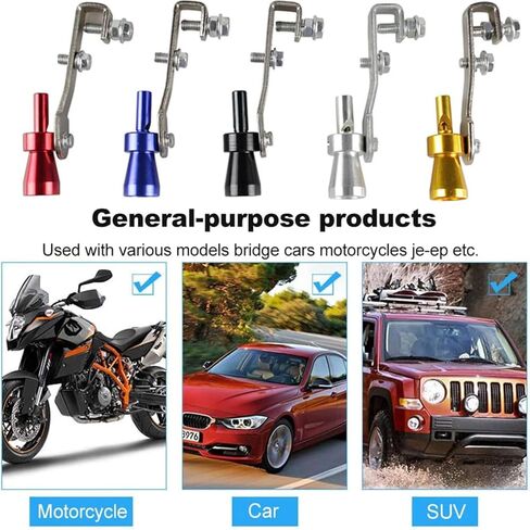 3Pcs Turbo Exhaust Whistle XL Size Aluminum Alloy Universal Aluminum Turbo Sound Exhaust Muffler Pipe Whistle Car Roar Maker for New Car or Upgrade Old Car (Red+Gold+Blue) in Saudi Arabia