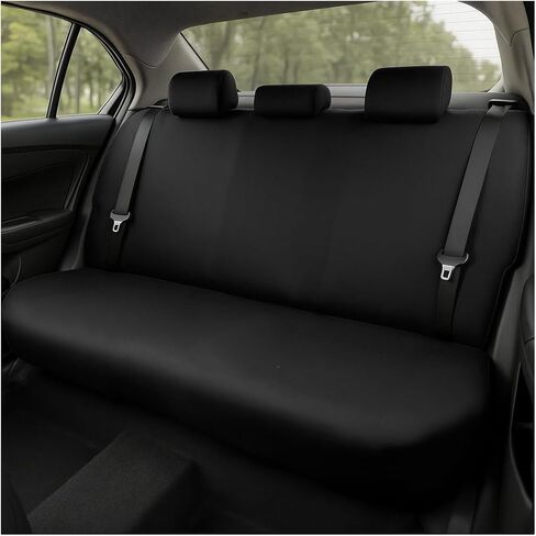 BESULEN Car Back Seat Cover, Dustproof Elastic Cloth Vehicle Rear Seat Bench Protector for Pets Kids, Waterproof Stretch Automobile Interior Accessories, Universal for Sedan Truck SUV (Black) in Saudi Arabia