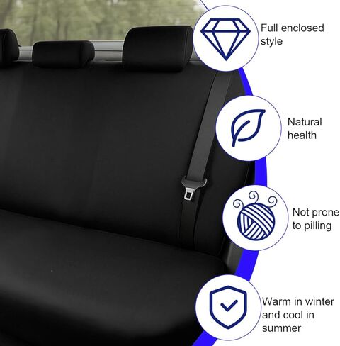 BESULEN Car Back Seat Cover, Dustproof Elastic Cloth Vehicle Rear Seat Bench Protector for Pets Kids, Waterproof Stretch Automobile Interior Accessories, Universal for Sedan Truck SUV (Black) in Saudi Arabia