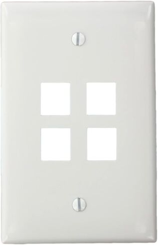 Leviton 41091-1TN QuickPort Midsize Wallplate, Single Gang, 1-Port, Light Almond in Saudi Arabia