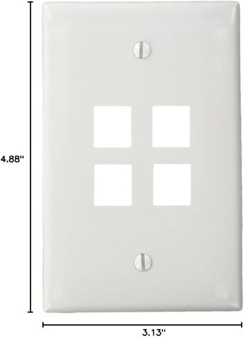 Leviton 41091-1TN QuickPort Midsize Wallplate, Single Gang, 1-Port, Light Almond in Saudi Arabia