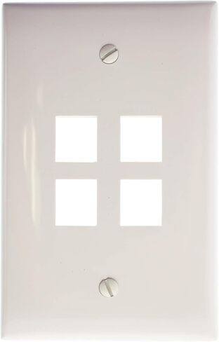 Leviton 41091-1TN QuickPort Midsize Wallplate, Single Gang, 1-Port, Light Almond in Saudi Arabia