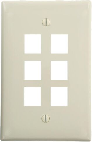 Leviton 41091-1TN QuickPort Midsize Wallplate, Single Gang, 1-Port, Light Almond in Saudi Arabia