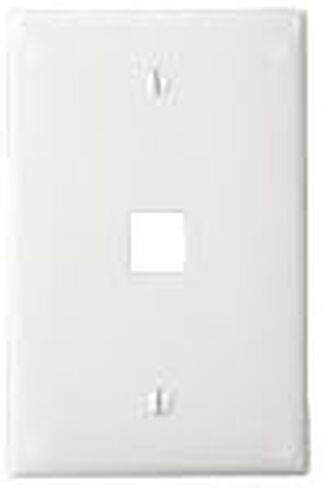 Leviton 41091-1TN QuickPort Midsize Wallplate, Single Gang, 1-Port, Light Almond in Saudi Arabia