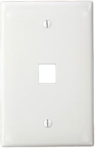 Leviton 41091-1TN QuickPort Midsize Wallplate, Single Gang, 1-Port, Light Almond in Saudi Arabia