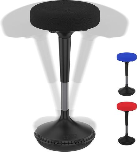 Uncaged Ergonomics Wobble Stool – Height Adjustable (23–33") Ergonomic Standing Desk Chair, Flexible Seating for Office, Classroom, and Active Sitting - Black in Saudi Arabia