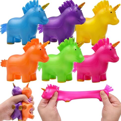 4 Pack Unicorn Stress Balls Toy Squishy Squeeze Toys for Kids Boys Girls Christmas Stocking Stuffers Birthday Valentines Day Card Prizes Party Favor Gifts in Saudi Arabia