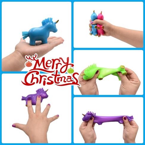 4 Pack Unicorn Stress Balls Toy Squishy Squeeze Toys for Kids Boys Girls Christmas Stocking Stuffers Birthday Valentines Day Card Prizes Party Favor Gifts in Saudi Arabia