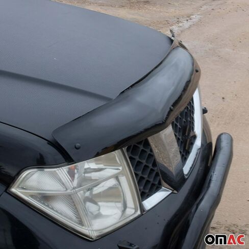 OMAC Front Bug Shield غطاء محرك السيارة منحرف الحرس لنيسان فرونتير 2005-2021 دخان أسود in Saudi Arabia