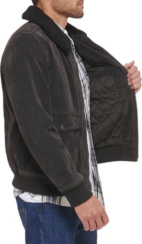 Levi's Men's Faux Suede Aviator Bomber Jacket in Kuwait