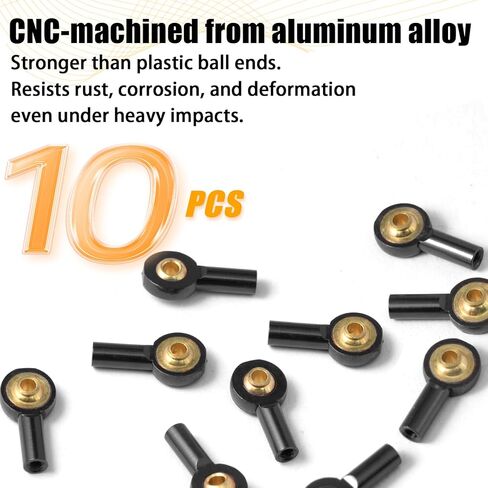 10PCS M2 Tie Rod End Ball Joint Aluminum Ball Head Holder 2mm Steering Linkage Head Joint 15mm Upgrade Parts Compatible with HSP Tamiya Mini 4WD RC Car Truck Crawler/Boat/Airplane Models in Saudi Arabia