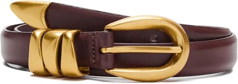 Madewell Women's Triple Metal Keeper Belt, Black, L in Saudi Arabia