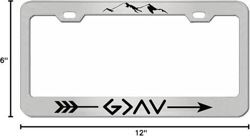 God is Greater Style Heavy Duty Metal License Plate Frame/Car Accessories Car Tag Holder Cover (Black/White) in Saudi Arabia