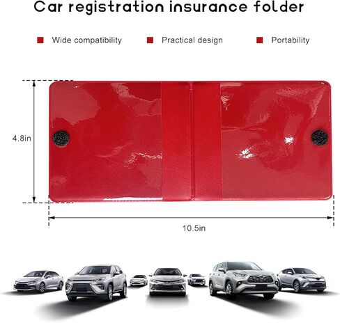 2 PCS Car Registration Insurance Holder, Glove Box Paperwork Wallet Driver License Organizer, Auto Comparment Accessories Case Insurance Card Holder for Essential Document (Red, Flag) in Kuwait