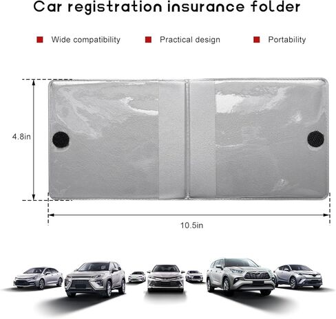 2 PCS Car Registration Insurance Holder, Glove Box Paperwork Wallet Driver License Organizer, Auto Comparment Accessories Case Insurance Card Holder for Essential Document (Red, Flag) in Kuwait