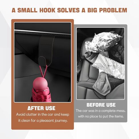 Hovom 2PCS Car Co-Pilot Glovebox Hooks, Anti-Scratch Auto Co-Pilot Glove Box Hanger Organizer, Vehicle Passenger Seat Hanging Storage Hook for Handbag Purse Umbrella, Car Accessories (Black) in Saudi Arabia