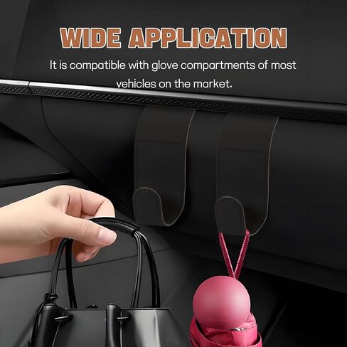 Hovom 2PCS Car Co-Pilot Glovebox Hooks, Anti-Scratch Auto Co-Pilot Glove Box Hanger Organizer, Vehicle Passenger Seat Hanging Storage Hook for Handbag Purse Umbrella, Car Accessories (Black) in Saudi Arabia
