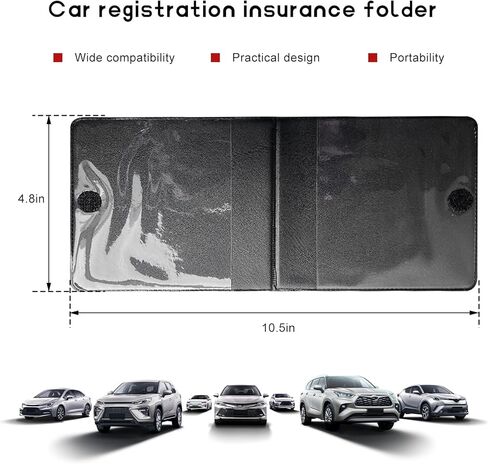 قطعتان من حامل تأمين تسجيل السيارة، منظم رخصة القيادة ومحفظة الأعمال الورقية في صندوق القفازات، وملحقات مقارنة السيارات وحامل بطاقة التأمين للمستندات الأساسية (أحمر، علم) in Saudi Arabia