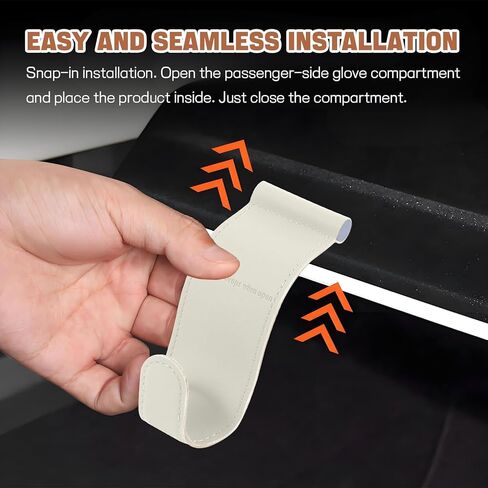 Hovom 2PCS Car Co-Pilot Glovebox Hooks، منظم شماعات صندوق قفازات مساعد الطيار الآلي المضاد للخدش، خطاف تخزين معلق لمقعد ركاب السيارة لمظلة حقيبة اليد، ملحقات السيارة (أسود) in Kuwait