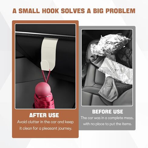 Hovom 2PCS Car Co-Pilot Glovebox Hooks، منظم شماعات صندوق قفازات مساعد الطيار الآلي المضاد للخدش، خطاف تخزين معلق لمقعد ركاب السيارة لمظلة حقيبة اليد، ملحقات السيارة (أسود) in Kuwait