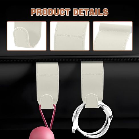 Hovom 2PCS Car Co-Pilot Glovebox Hooks، منظم شماعات صندوق قفازات مساعد الطيار الآلي المضاد للخدش، خطاف تخزين معلق لمقعد ركاب السيارة لمظلة حقيبة اليد، ملحقات السيارة (أسود) in Kuwait