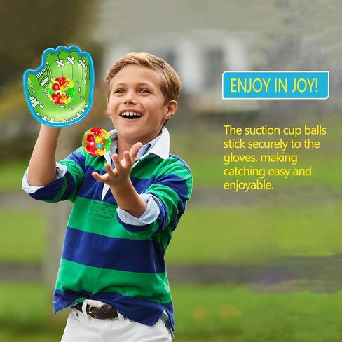 punkdog LED Toss and Catch Ball Game Set - 1 LED and 1 Regular Suction Cup Ball with 2 Easy-Grip Gloves - Beach Sports Toys for Kids - Outdoor Games for Backyard or Park - Christmas for Kids in Kuwait