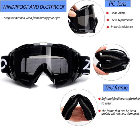 2 Pack ATV Goggles Dirt Bike Motocross Off Road Riding Motorcycle goggles Racing MX UTV Goggles in Saudi Arabia