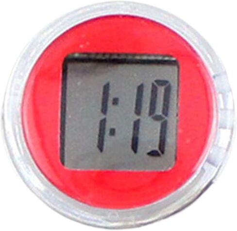 Motorcycle Handlebar Mount Clock Car Mini Electronic Clock Scooter Dashboard Watch- Red in Kuwait