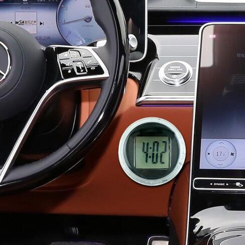 Motorcycle Handlebar Mount Clock Car Mini Electronic Clock Scooter Dashboard Watch- Red in Kuwait
