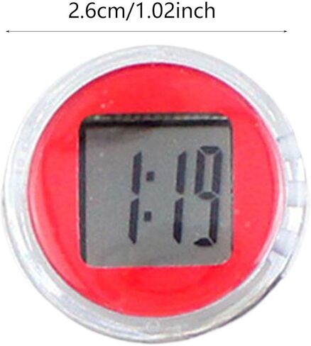 Motorcycle Handlebar Mount Clock Car Mini Electronic Clock Scooter Dashboard Watch- Red in Kuwait