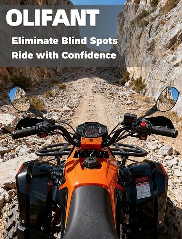 ATV Motorcycle Rearview Side Mirrors Universal 360 Degrees Ball-Type Adjustable 7/8" Handlebar Mount 8mm 10mm Adapters for Scooter Dirt Bike Snowmobile Moped EBike Polaris Sportsman Honda Rincon in Saudi Arabia