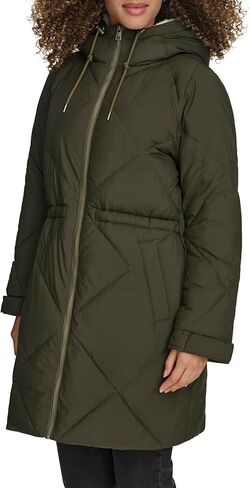 Levi's Women's Soft Sherpa Lined Diamond Quilted Long Parka Jacket (Standard & Plus Sizes) in Kuwait